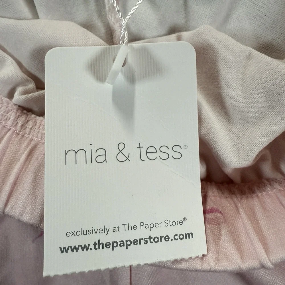 Mia & Tess Pink Lounge Shorts Small – Bow Print Pajama Sleep Shorts NWT